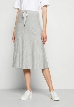 MICHAEL Michael Kors LOGO TAPE MIDI SKIRT - A-line Skirt - Pearl Heather