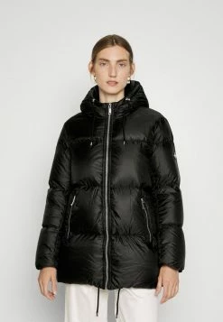 MICHAEL Michael Kors MK LOGO TAPE PUFFER - Down Coat - Black