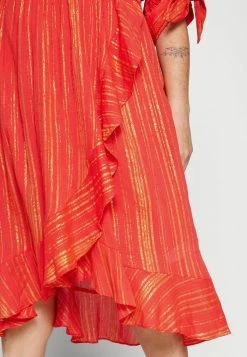 MICHAEL Michael Kors METALLIC CREPE WRAP DRESS - Occasion Wear - Sangria -MICHAEL Michael Kors shop 08624a2c02d54a52bf6723e006585d69