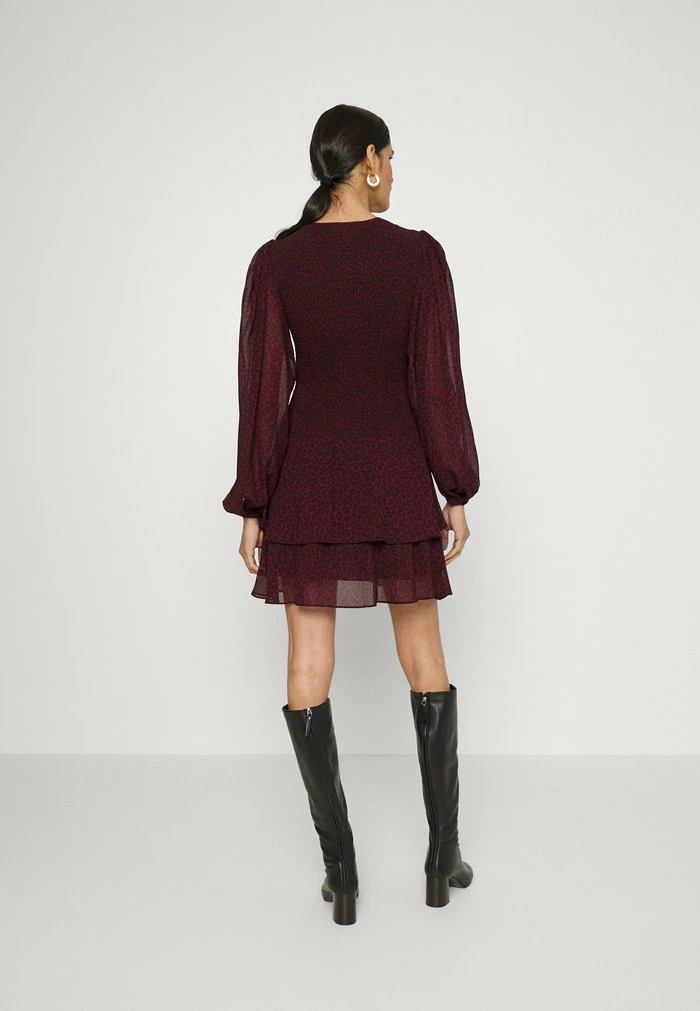 MICHAEL Michael Kors CHEETAH SMOCK MINI - Day Dress - Dark Ruby 6 MICHAEL Michael Kors CHEETAH SMOCK MINI - Day Dress - Dark Ruby - Image 4