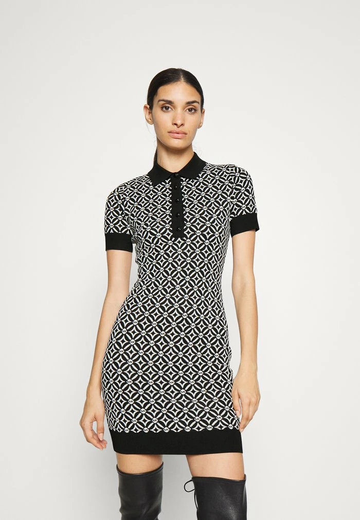 MICHAEL Michael Kors ECO LOGO TIE - Day Dress - Black/bone 3 MICHAEL Michael Kors ECO LOGO TIE - Day Dress - Black/bone
