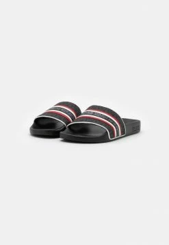 MICHAEL Michael Kors GIMORE SLIDE - Mules - Black/crimson -MICHAEL Michael Kors shop 0d1092e1ad4743dc9c86627a60cbcd9c