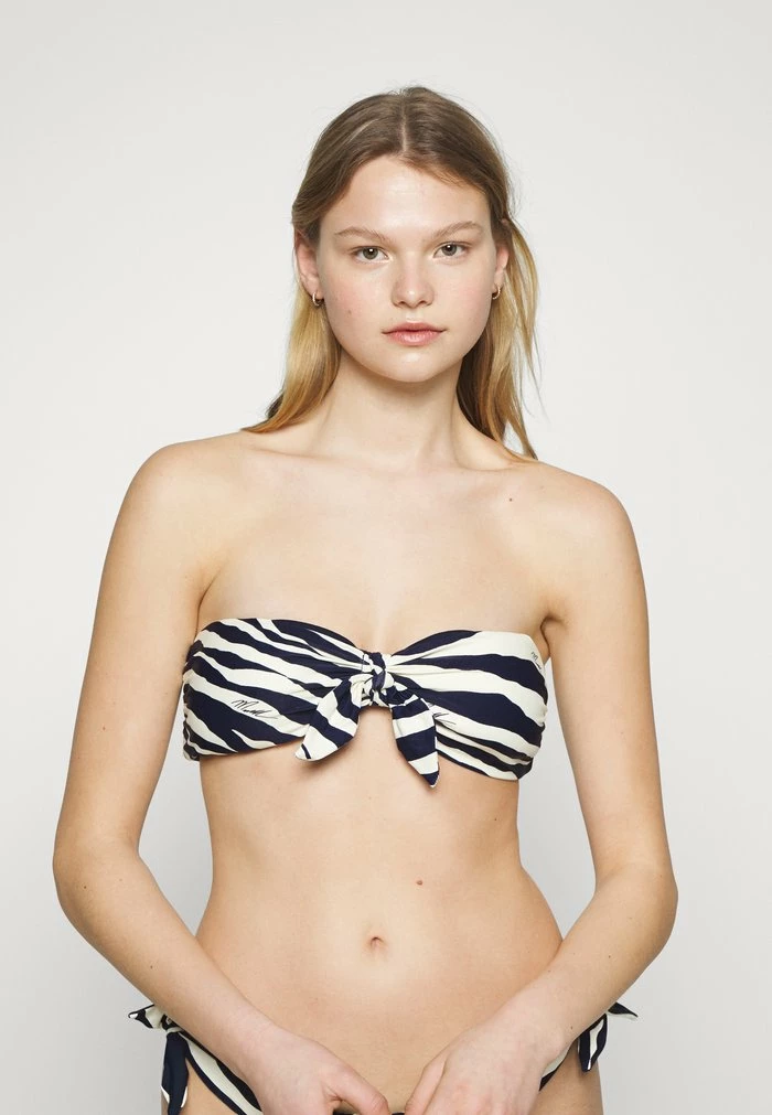 MICHAEL Michael Kors REVERSIBLE TIE FRONT BANDEAU - Bikini Top - Navy 3 MICHAEL Michael Kors REVERSIBLE TIE FRONT BANDEAU - Bikini Top - Navy