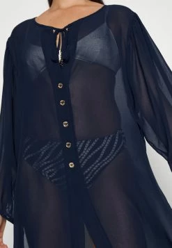 MICHAEL Michael Kors LARGE GROMMET BUTTON FRONT COVERUP - Beach Accessory - Navy -MICHAEL Michael Kors shop 1e8d81eb30974a69811c0b47f3707f4e