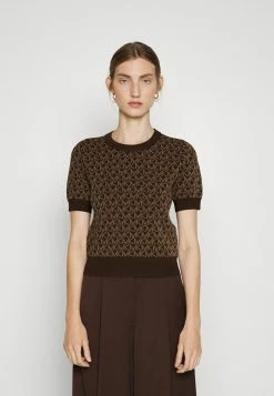MICHAEL Michael Kors MEGA CREW - Print T-shirt - Chocolate