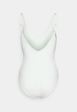 MICHAEL Michael Kors ICONIC SOLIDS SASH LOGO V NECK ONEPIECE - Swimsuit - White