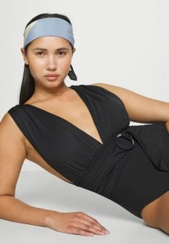 MICHAEL Michael Kors ICONIC SOLIDS SURPLICE PLUNGE - Swimsuit - Black -MICHAEL Michael Kors shop 3361c8fa9e29442ab1cf27477139b610