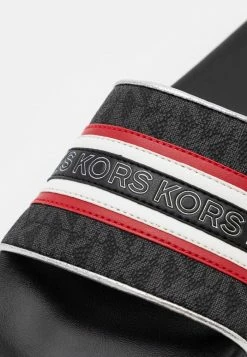 MICHAEL Michael Kors GIMORE SLIDE - Mules - Black/crimson -MICHAEL Michael Kors shop 37f3b5e85b224da4a34443c963d0523c