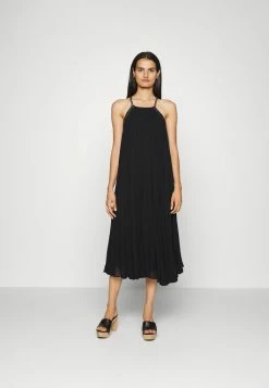 MICHAEL Michael Kors PLEATED CHAIN MIDI DRESS - Day Dress - Black