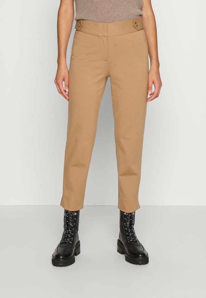 MICHAEL Michael Kors PONTE CROP PANT SLITS - Trousers - Cafe 3 MICHAEL Michael Kors PONTE CROP PANT SLITS - Trousers - Cafe