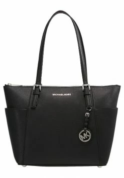 MICHAEL Michael Kors JET SET - Handbag - Black/silver -MICHAEL Michael Kors shop 41e402ac4ad543979fad324192899ca8