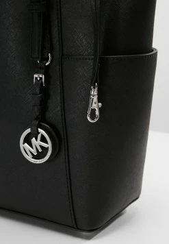 MICHAEL Michael Kors JET SET - Handbag - Black/silver -MICHAEL Michael Kors shop 446e24254fba46b6bfbc3a0b744ac407