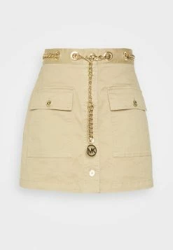 MICHAEL Michael Kors CHAIN GROMMET MINI SKIRT - Mini Skirt - Khaki -MICHAEL Michael Kors shop 4a45c015a2534fb7a8093a1f6e133e5b
