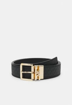 MICHAEL Michael Kors LOGO REVERSIBLE BELT - Belt - Black/silver