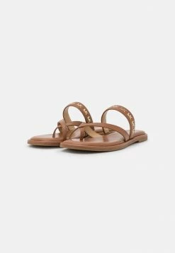 MICHAEL Michael Kors ALBA THONG SLIDE - T-bar Sandals - Luggage -MICHAEL Michael Kors shop 57079e370adf4cc2b0964fa9eaefab6d