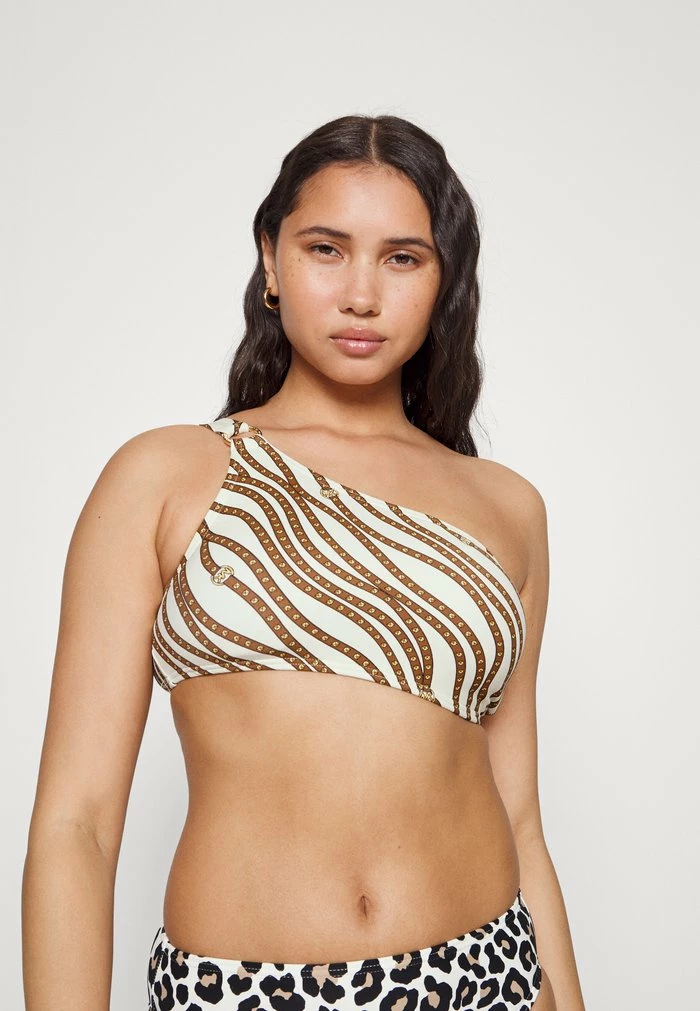 MICHAEL Michael Kors DIAGONAL BELT LOGO RING ONESHOULDER - Bikini Top - Bone 6 MICHAEL Michael Kors DIAGONAL BELT LOGO RING ONESHOULDER - Bikini Top - Bone - Image 4
