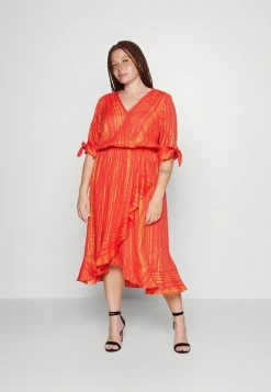 MICHAEL Michael Kors METALLIC CREPE WRAP DRESS - Occasion Wear - Sangria