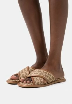 MICHAEL Michael Kors GIDEON SLIDE - Mules - Beige/ebony