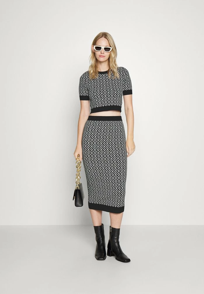 MICHAEL Michael Kors LOGO TIE PENCIL - Pencil Skirt - Black/bone 4 MICHAEL Michael Kors LOGO TIE PENCIL - Pencil Skirt - Black/bone - Image 2