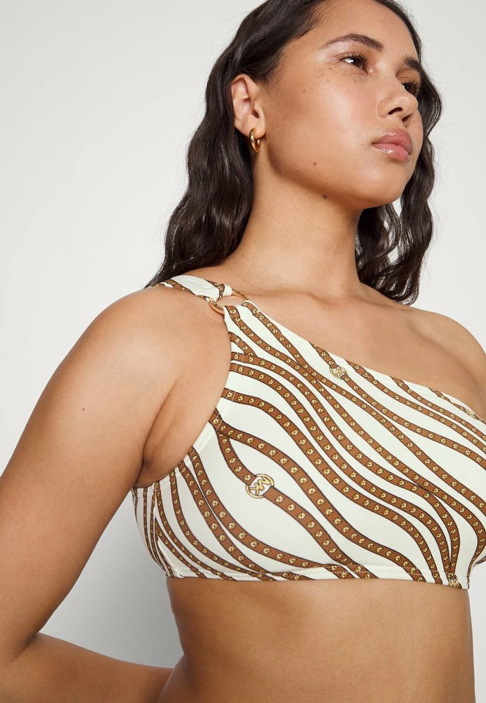 MICHAEL Michael Kors DIAGONAL BELT LOGO RING ONESHOULDER - Bikini Top - Bone 7 MICHAEL Michael Kors DIAGONAL BELT LOGO RING ONESHOULDER - Bikini Top - Bone - Image 5