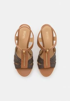 MICHAEL Michael Kors BERKLEY WEDGE - Platform Sandals - Brown/acorn -MICHAEL Michael Kors shop 6b5172439ee34c2e926793d3e1aaeaa6