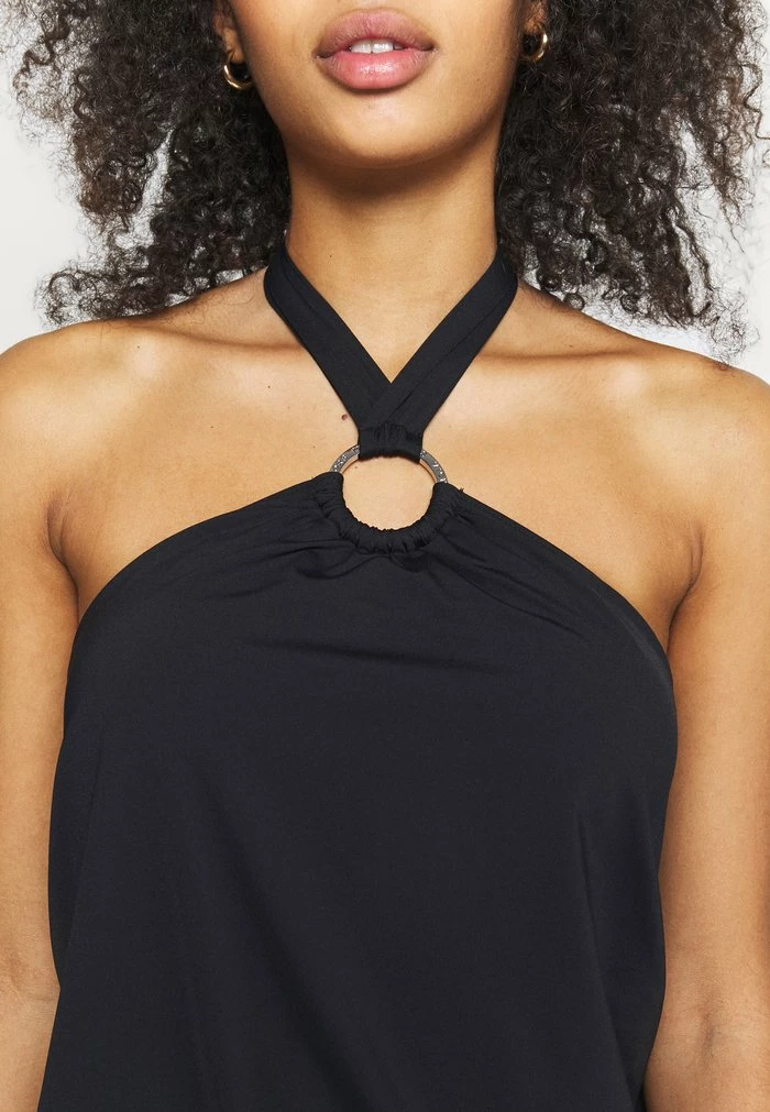 MICHAEL Michael Kors ICONIC SOLIDS BLOUSON HALTER TANKINI - Bikini Top - Black 7 MICHAEL Michael Kors ICONIC SOLIDS BLOUSON HALTER TANKINI - Bikini Top - Black - Image 5