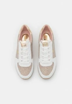 MICHAEL Michael Kors MONIQUE TRAINER - Trainers - White/gold -MICHAEL Michael Kors shop 7524f83f4c0c435590602990b2f0f179