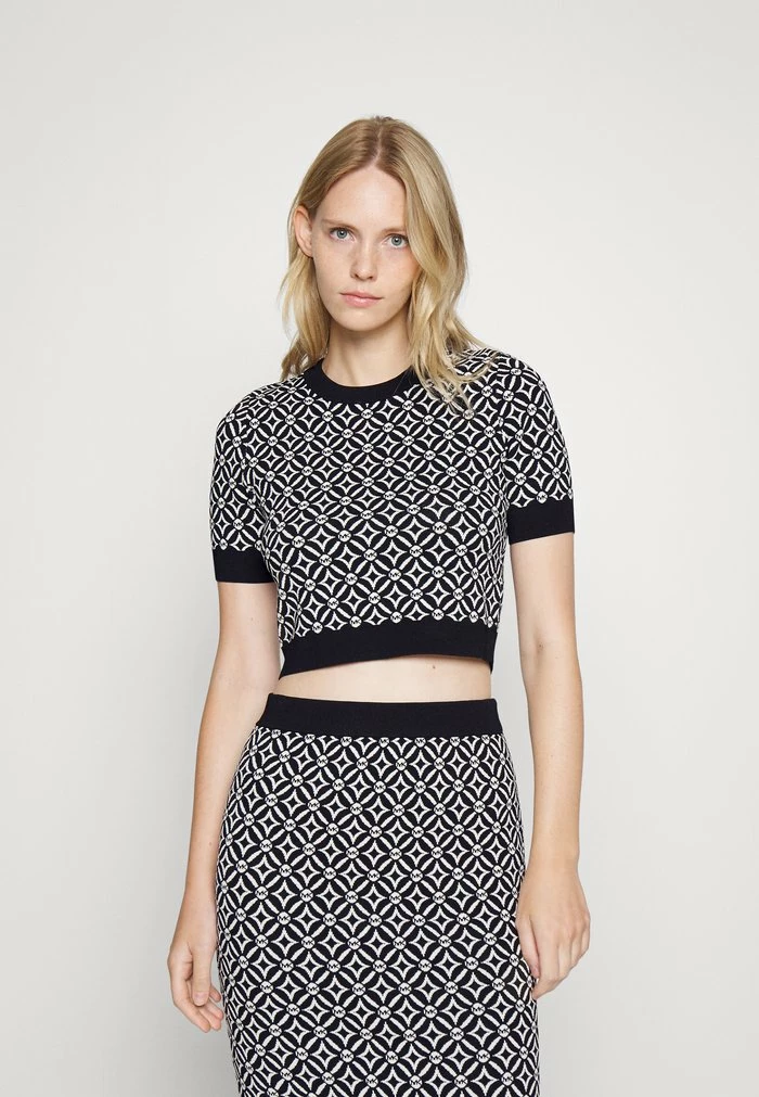 MICHAEL Michael Kors MK LOGO TIE CREW - Blouse - Black/bone 3 MICHAEL Michael Kors MK LOGO TIE CREW - Blouse - Black/bone