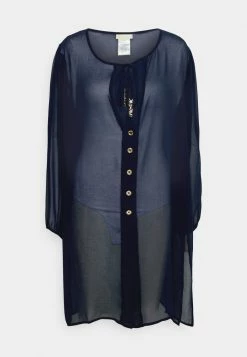 MICHAEL Michael Kors LARGE GROMMET BUTTON FRONT COVERUP - Beach Accessory - Navy -MICHAEL Michael Kors shop 9356186ba6fa487685d89a713ce90eb5