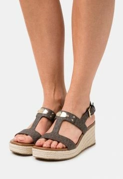 MICHAEL Michael Kors PLATE WEDGE - Platform Sandals - Brown/multi-coloured
