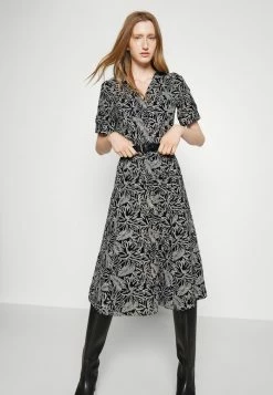MICHAEL Michael Kors MIDI - Shirt Dress - Black/bone -MICHAEL Michael Kors shop 9a5c8cb6b7584cbe849472489f4f88c0