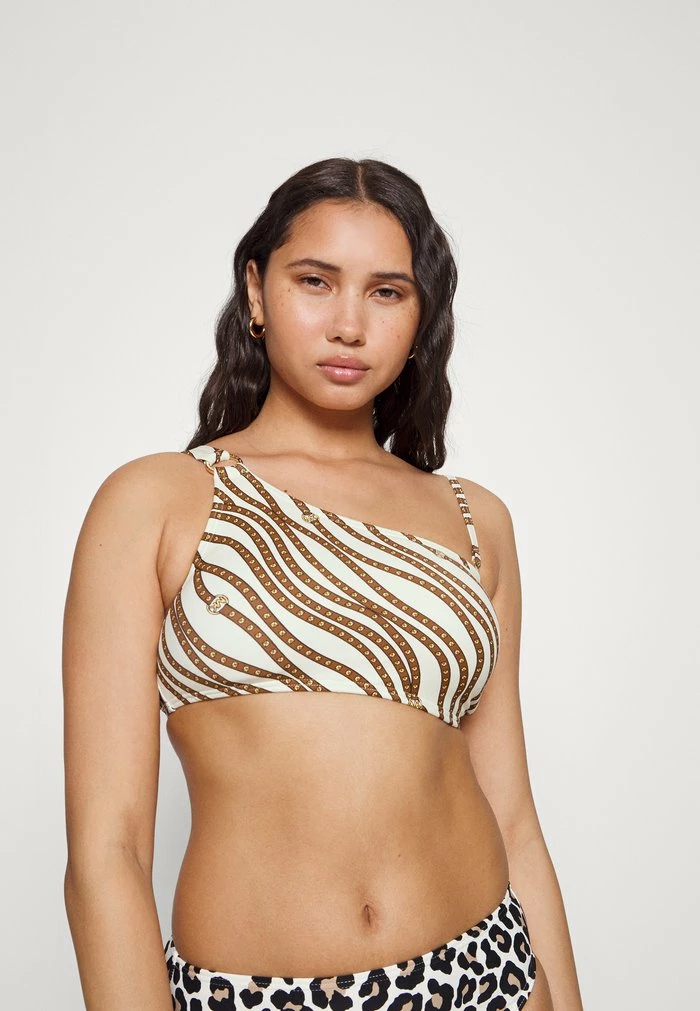 MICHAEL Michael Kors DIAGONAL BELT LOGO RING ONESHOULDER - Bikini Top - Bone 3 MICHAEL Michael Kors DIAGONAL BELT LOGO RING ONESHOULDER - Bikini Top - Bone