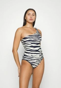 MICHAEL Michael Kors REVERSIBLE ZEBRA ONE SHOULDER ONEPIECE - Swimsuit - Navy