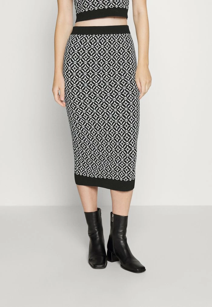 MICHAEL Michael Kors LOGO TIE PENCIL - Pencil Skirt - Black/bone 3 MICHAEL Michael Kors LOGO TIE PENCIL - Pencil Skirt - Black/bone