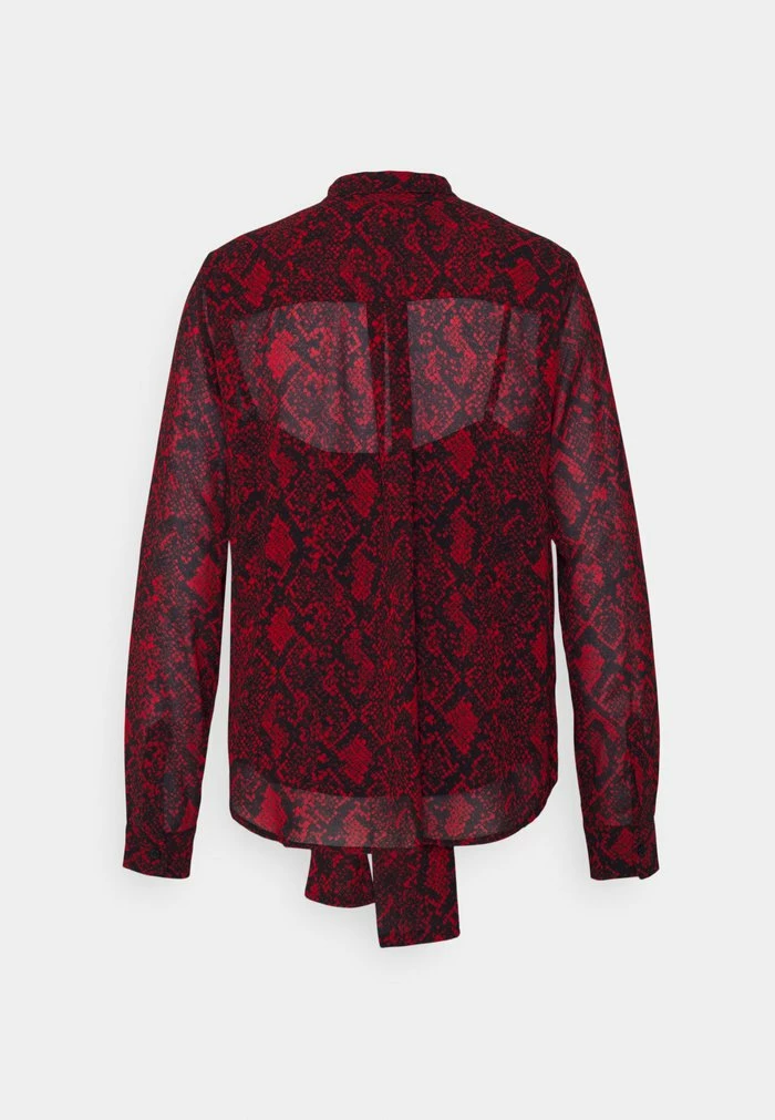 MICHAEL Michael Kors SOFT PYTHON BOW BLOUSE - Button-down Blouse - Crimson 4 MICHAEL Michael Kors SOFT PYTHON BOW BLOUSE - Button-down Blouse - Crimson - Image 2