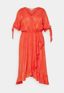 MICHAEL Michael Kors METALLIC CREPE WRAP DRESS - Occasion Wear - Sangria -MICHAEL Michael Kors shop bb11837e35c14236b9856b8d0400a48b