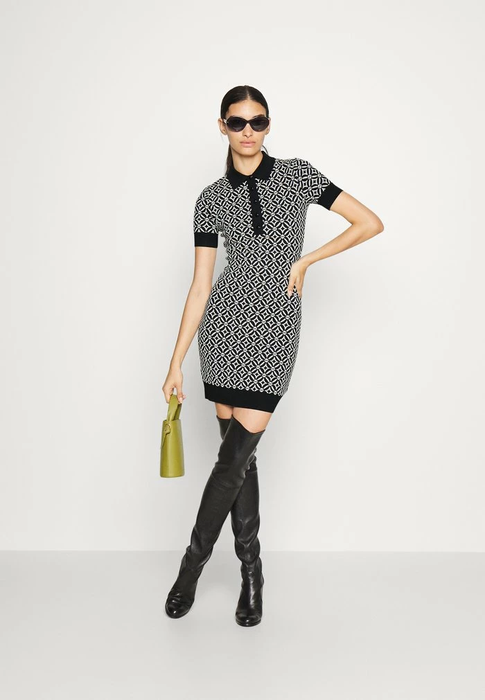 MICHAEL Michael Kors ECO LOGO TIE - Day Dress - Black/bone 4 MICHAEL Michael Kors ECO LOGO TIE - Day Dress - Black/bone - Image 2