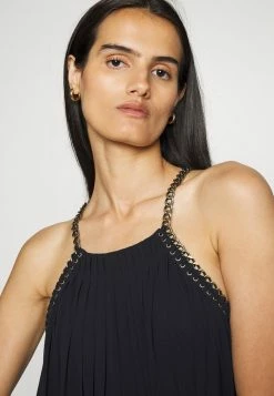 MICHAEL Michael Kors PLEATED CHAIN MIDI DRESS - Day Dress - Black -MICHAEL Michael Kors shop bcc11de5332f4f7c8d17b0eb38923818