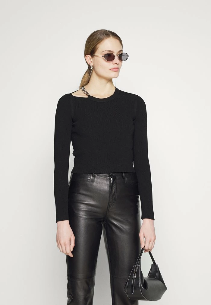 MICHAEL Michael Kors CHAIN CUTOUT FITTED - Jumper - Black 6 MICHAEL Michael Kors CHAIN CUTOUT FITTED - Jumper - Black - Image 4