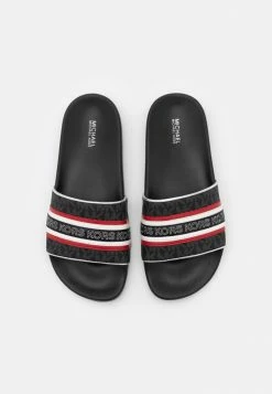 MICHAEL Michael Kors GIMORE SLIDE - Mules - Black/crimson -MICHAEL Michael Kors shop c052cc0b1d1a49a483ba4dae955adede