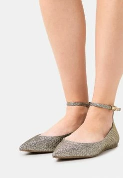 MICHAEL Michael Kors TIA FLEX FLAT - Ankle Strap Ballet Pumps - Gold