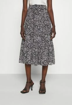 MICHAEL Michael Kors HIPPIE MIDI SKIRT - A-line Skirt - Black/white