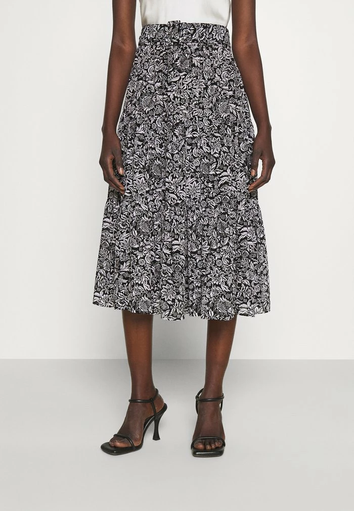 MICHAEL Michael Kors HIPPIE MIDI SKIRT - A-line Skirt - Black/white 3 MICHAEL Michael Kors HIPPIE MIDI SKIRT - A-line Skirt - Black/white