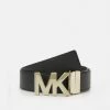 MICHAEL Michael Kors PEBBLE TO LOGO ON PLAQ - Belt - Black -MICHAEL Michael Kors shop c7d25410767a409b9d1937a951c3c8a9