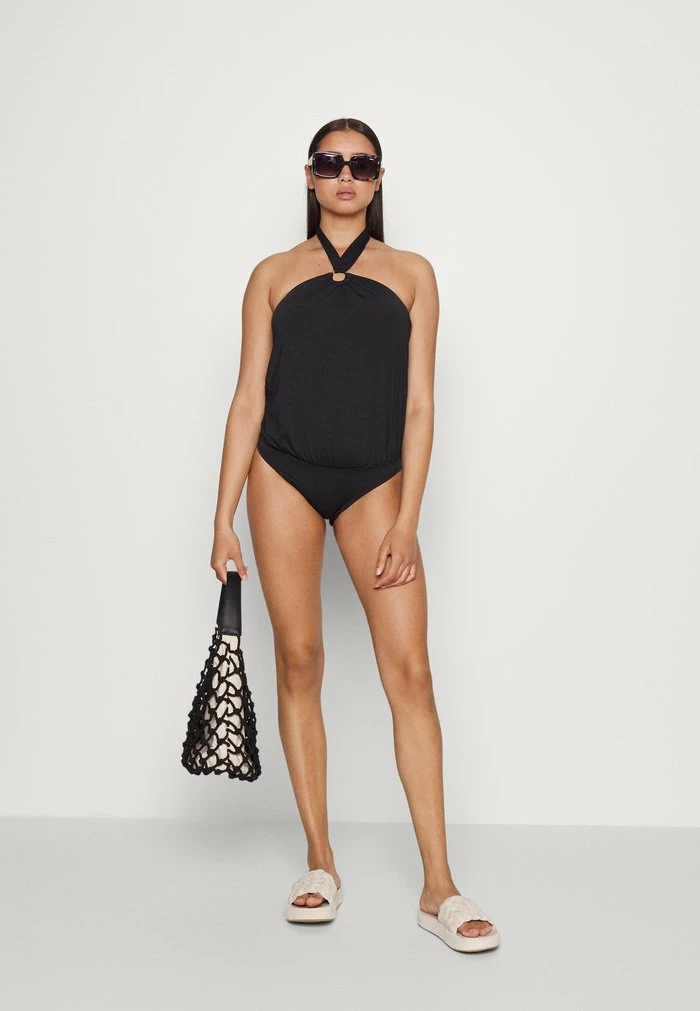 MICHAEL Michael Kors ICONIC SOLIDS LOGO RING BLOUSON ONEPIECE - Swimsuit - Black 4 MICHAEL Michael Kors ICONIC SOLIDS LOGO RING BLOUSON ONEPIECE - Swimsuit - Black - Image 2