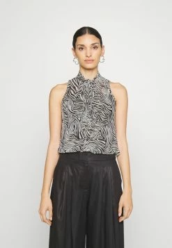 MICHAEL Michael Kors ZEBRA BOW - Button-down Blouse - Bone