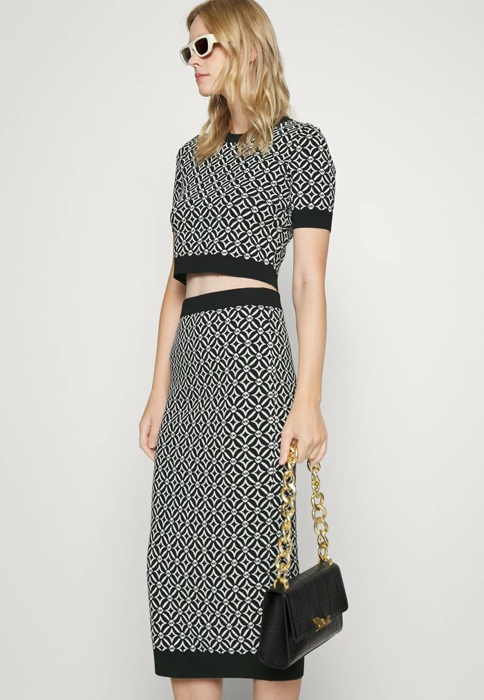 MICHAEL Michael Kors LOGO TIE PENCIL - Pencil Skirt - Black/bone 6 MICHAEL Michael Kors LOGO TIE PENCIL - Pencil Skirt - Black/bone - Image 4