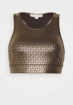 MICHAEL Michael Kors FOIL SPORTS BRA - Top - Chocolate