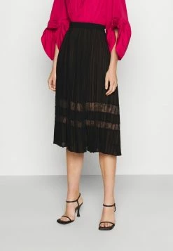 MICHAEL Michael Kors MIDI SKIRT - Pleated Skirt - Black