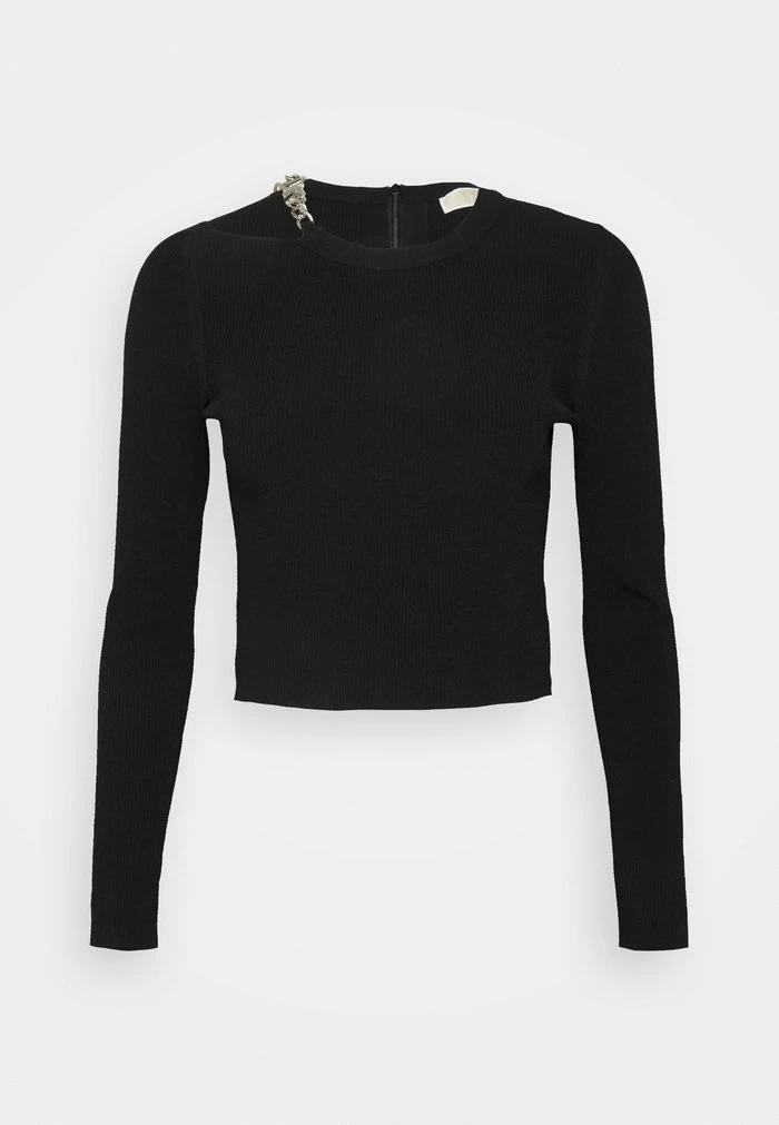 MICHAEL Michael Kors CHAIN CUTOUT FITTED - Jumper - Black 9 MICHAEL Michael Kors CHAIN CUTOUT FITTED - Jumper - Black - Image 7